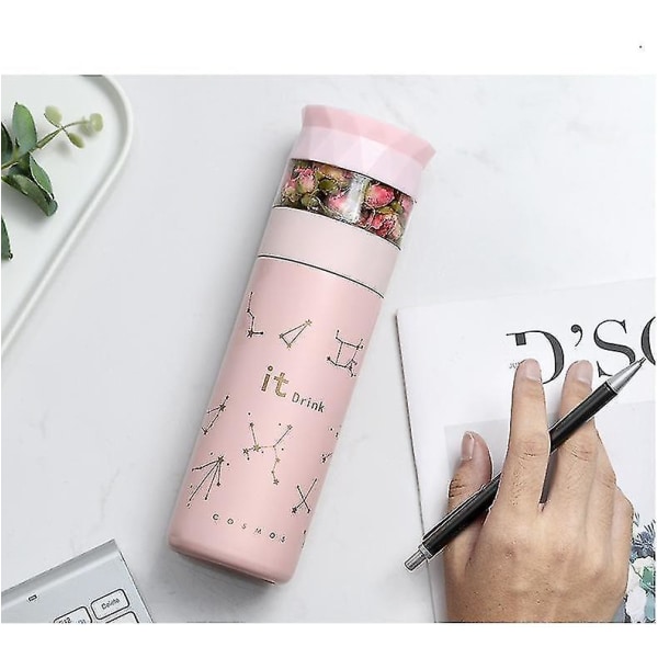 Thermos Flask Tea Strainer Separation Infuser Pink