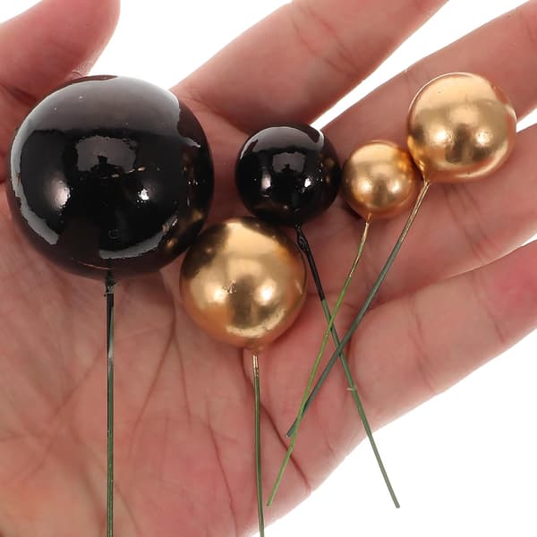 60 stk. kaketopper Cupcake-topper Kuleform Gull Svart Skum Matkvalitetsmateriale Multifunksjon