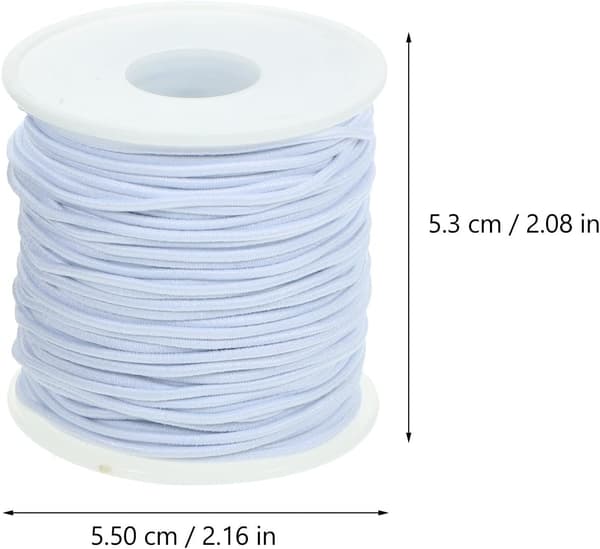 Elastisk armbåndssnor 1,5 mm tykk DIY elastisk armbåndssnor svart og hvit 2 stk 40m rull