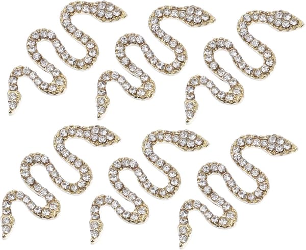 6 st nagelkonstberlocker ormdesign nagelstenar glitterdekorationer för DIY-konstverktyg