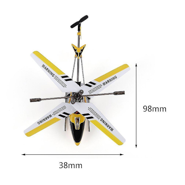 Gul 3-kanals Mini Helikopter med Gyroskopisk Styring RC