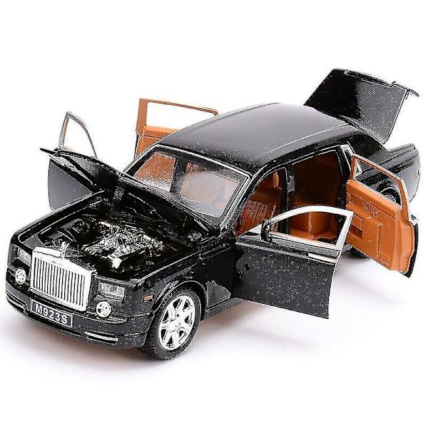 1:24 Rolls Royce Phantom Metalliauto Leikkiauto Seosauto Valumuotti ja Leikkiauto Lapsen Automallilelu (musta)