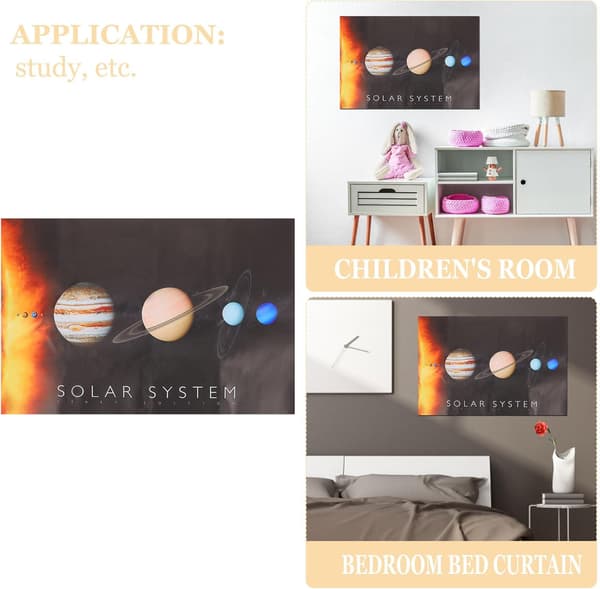 Solsystem Uddannelsesplakat 40x60cm Lærredstryk Planeter Diagram