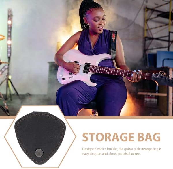 Bærbar gitarplekterholder Plectrum-veske laget av solid syntetisk materiale