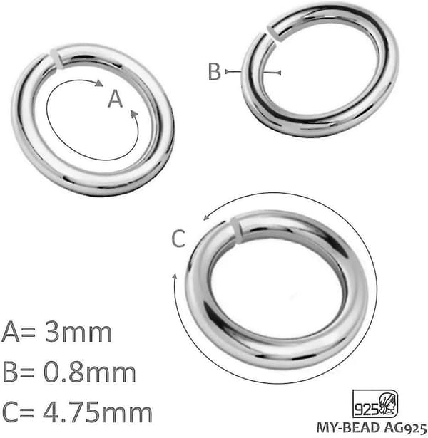 20 stk. Bindingsringe Springringe 3mm 925 Sterling Sølv