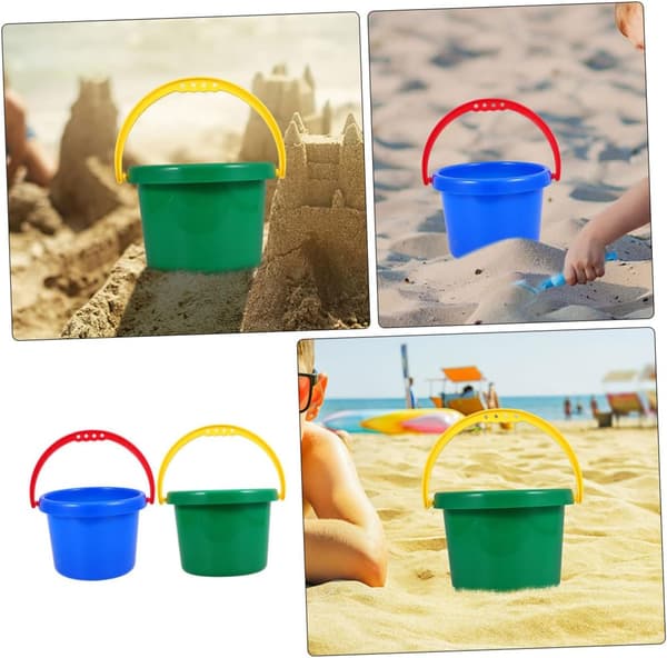 2 stk utendørs bøtter for gutter og jenter, strandbøtter for sandslottbygging og oppbevaring