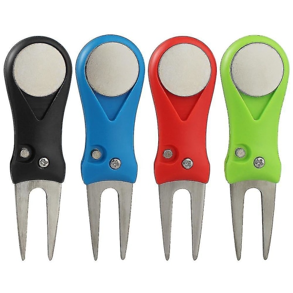 Golf Green Fork Fjäder Rostfritt Stål Bollgaffel Gräs Återställning (1 Styck, Svart)