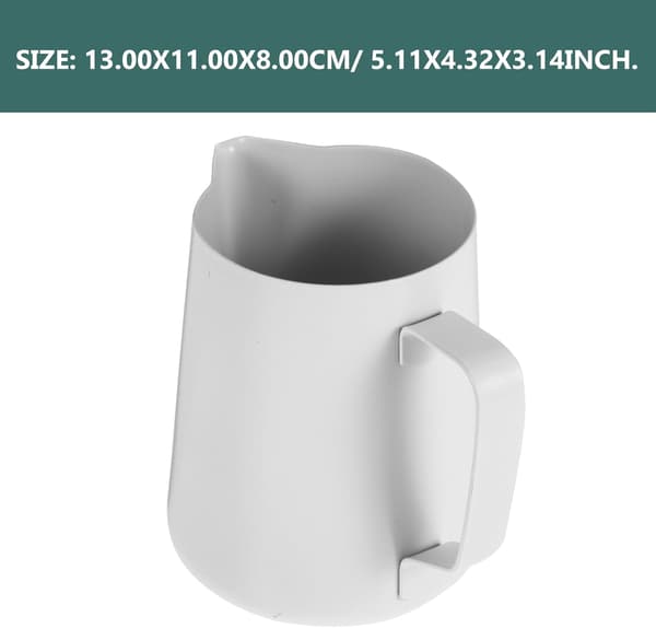 600 ml kaffeskummerkopp i rustfritt stål med non-stick overflate og jevn flytende design