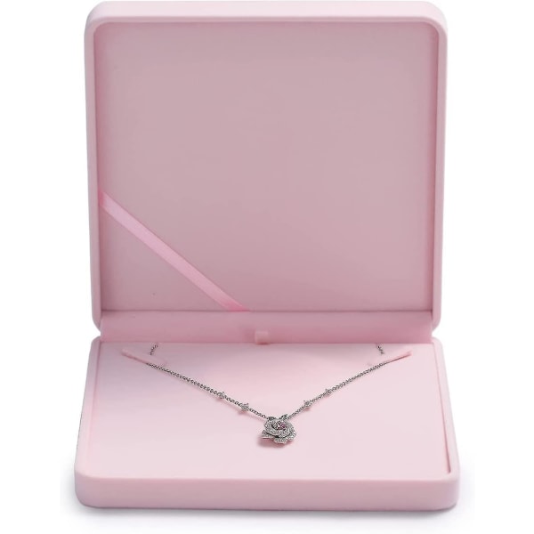 Rosa Sammets Stor Halsband Presentask Pearl Smycken Set Ask Sammets Presentaskar För Ascergery Ringar Ne