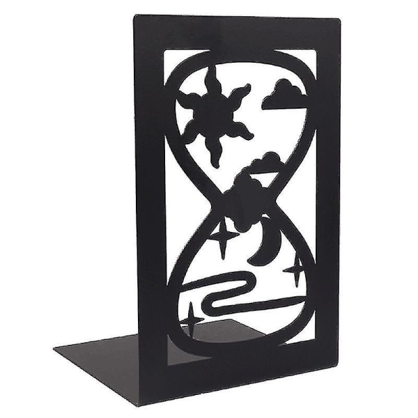Stilful Premium Metal Bogstøtter Kreative Udhulede Bogstativer Kreative Gave Hourglass
