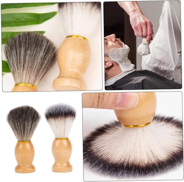 2 stk. Professionel barberkost Multifunktionel skumkost til mænd Blød halsbørste