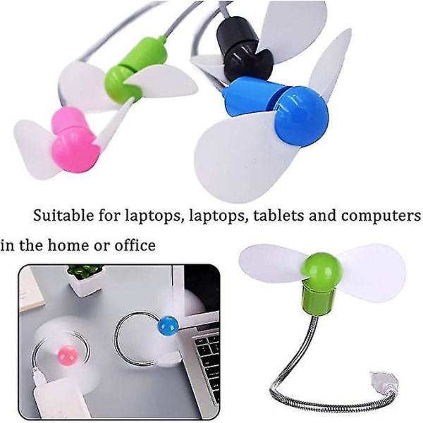 4 kpl USB Mini Letku Tuuletin Metalli Joustava Jäähdytystuulin