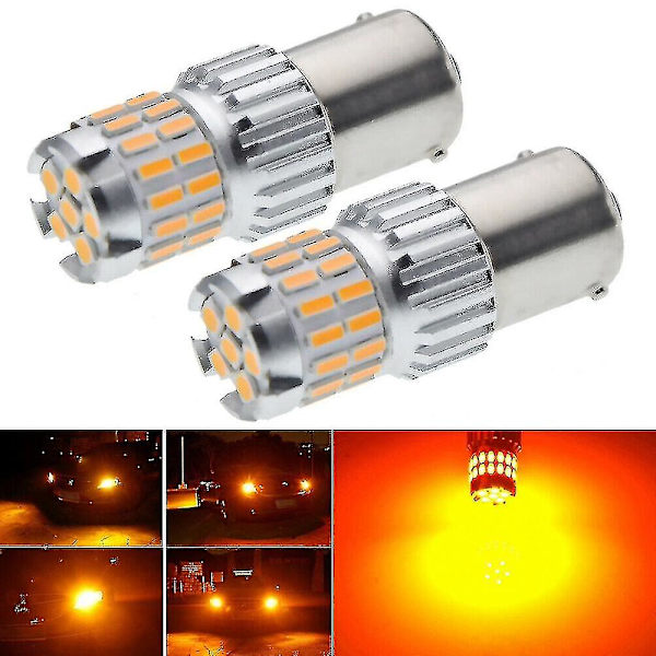 2x1156 Amber 7506 P21w Led-lamput Keltaiset Etu- ja Takasignaalit