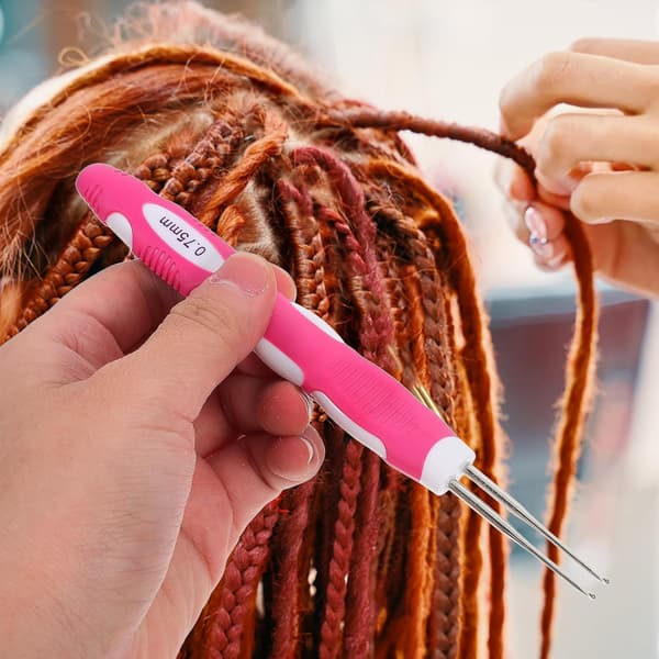 3 st Dreadlock Virknålar Set 0,75 mm Mjukt Ergonomiskt Grepp Hår Virknålar Flätverktyg