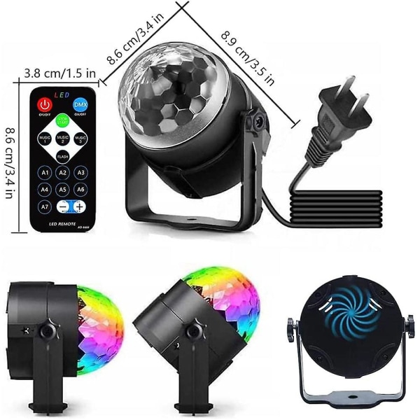 Mini Dj Disco Ball Party Scene Lys Led 7 Farger Projektor