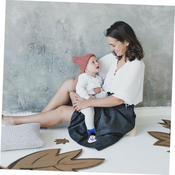 Mysiga babysockor 2 par Julstrumpor Snögubbedesign 0-1 år Mjuk kammad bomull
