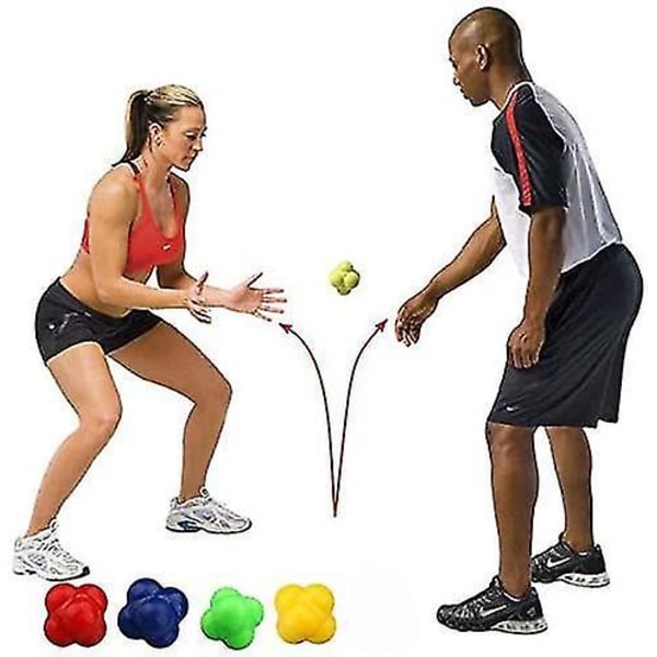 3-pack Hexagon Reaktionsboll Silikon Agility Fitnessboll