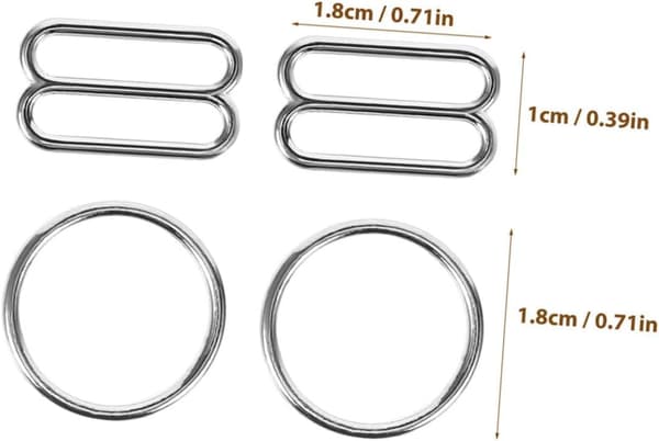 30 par 15 mm BH-stroppspenner i sølv sinklegering og 8-formede justerbare BH-klips erstatning