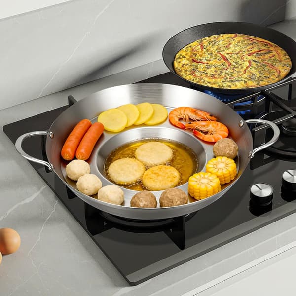 Flad konkav stegepande non-stick stegepander rustfrit stål robust konstruktion