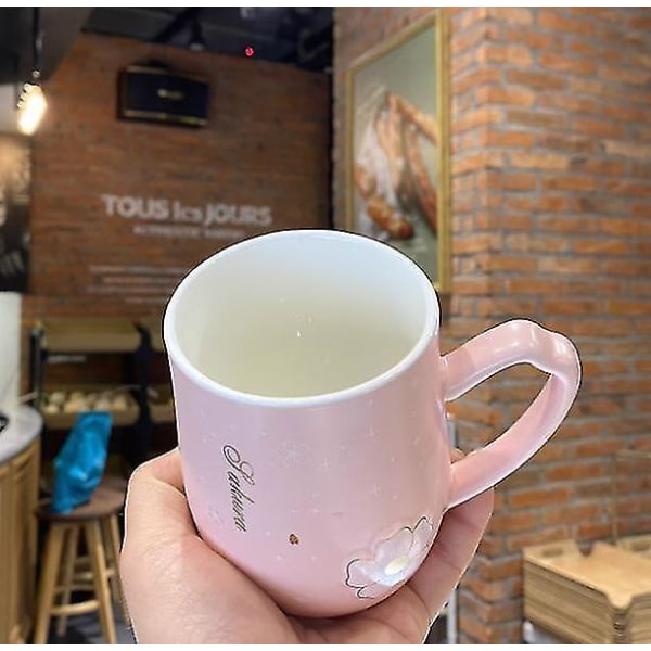 Søt liten kaffekrus for utendørs melk Sakura krus (rosa)