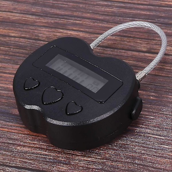 Aikak lukko LCD-näyttö Aikak lukko Monitoiminen matkustus elektroninen ajastimen, vedenkestävä USB-ladattava