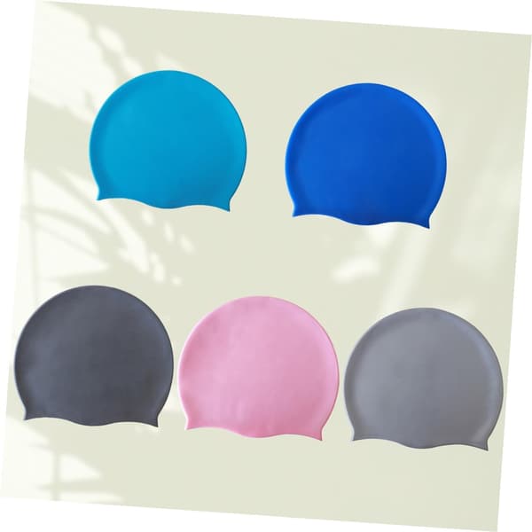 5 st silikonbadmössa för kvinnor Unisex elastisk designpaket ger öronskydd