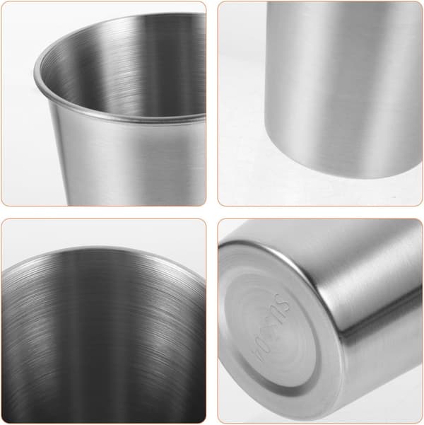 6 stk 350 ml 304 rustfritt stål drikkekopper sett metall kaffe- og vinkopper uten foring