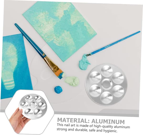 3 stk. aluminiumsmalingspalettbrett for blanding og oppbevaring av malingsfarger, lett, solid metallmateriale