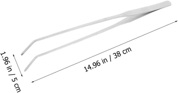 2 stk. 38 cm akvarietang i rustfrit stål til trimning af vandplanter