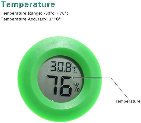 Mini Praktisk Digital Indendørs Rund Termometer Hygrometer Rumtemperatur