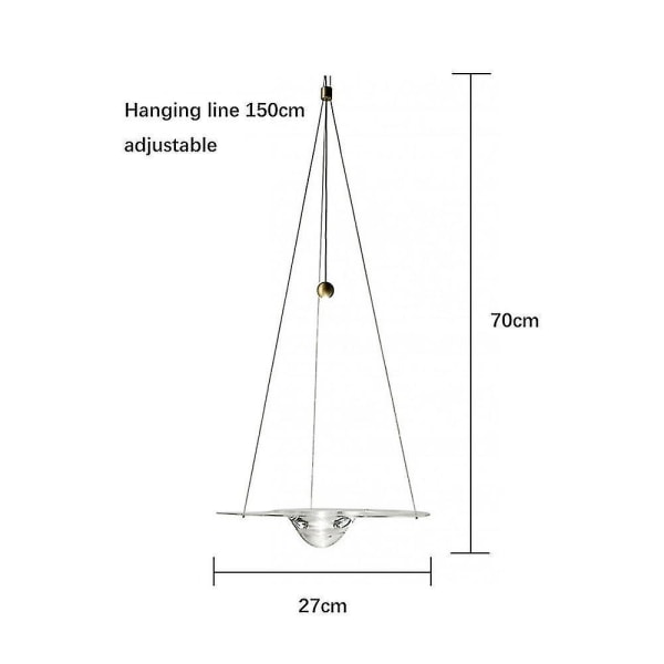 25 cm Lasikristalli-kattokruunu LED-valkoisella valolla