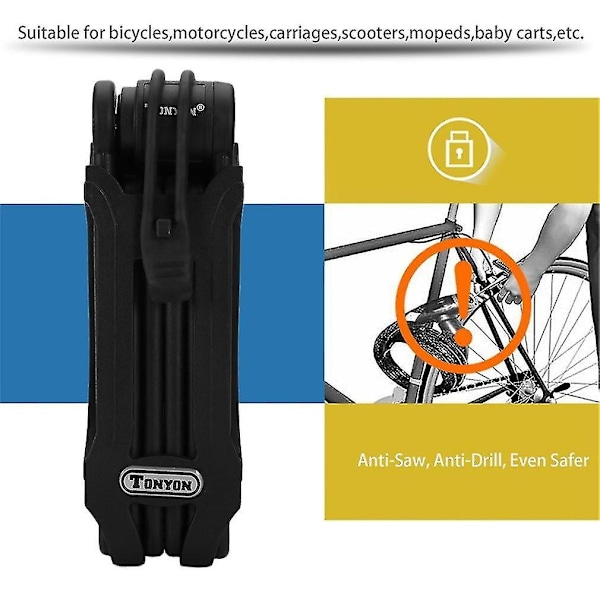 Universal Vikbart Länkplåtlås för Cykel, Stöldskydd