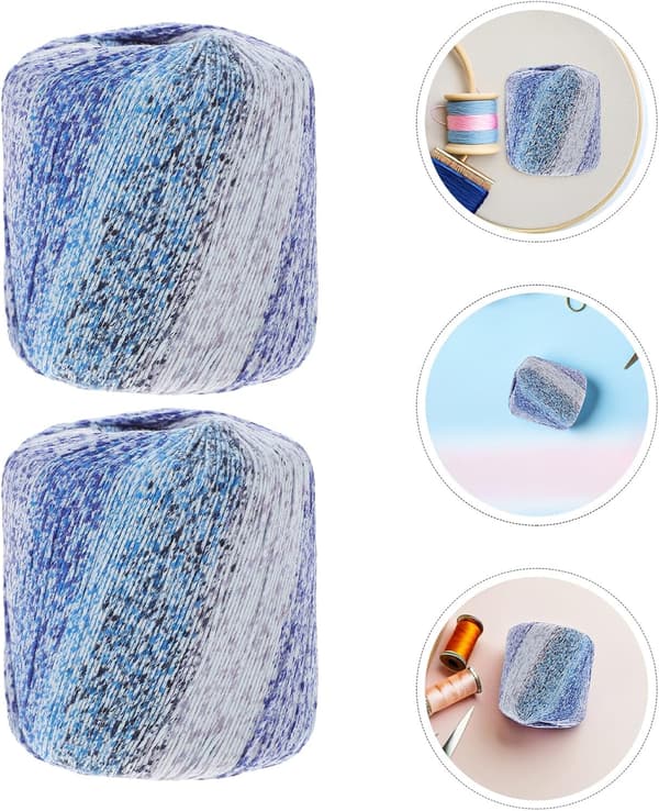 2 st stickdocka material kit mjukt garn för halsduk virkning och garn för virkade väskor