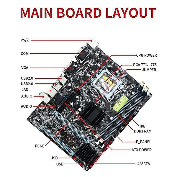 G41 Stasjonær Datamaskin Hovedkort LGA 775 DDR3 CPU
