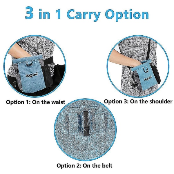 Magnetisk hundegodbittaske med justerbar linning, kæledyrstaskepose med åbning til pooppose
