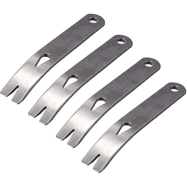 Mini Crank Crowbar Multiverktyg Fickkniv Nyckelring Överlevnadsskrapa Silver 4 st
