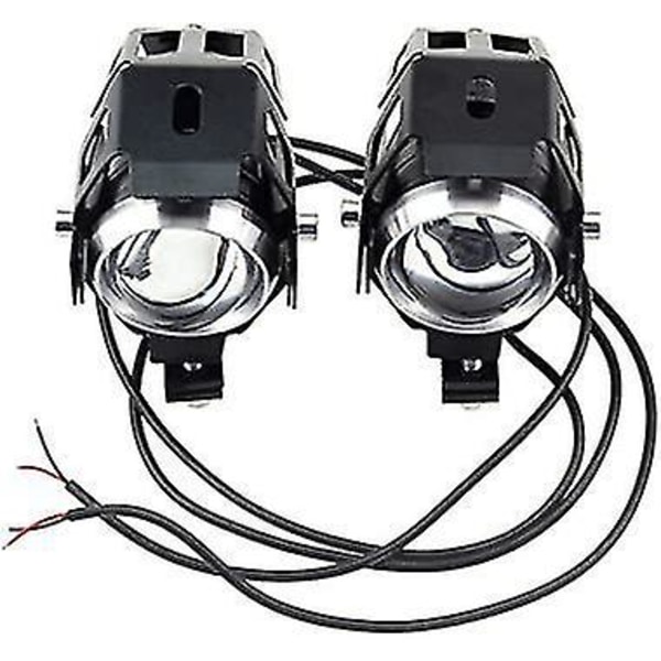 2 stk. Motorcykel Forlygte U5 LED Universal Lampe 3000Lm