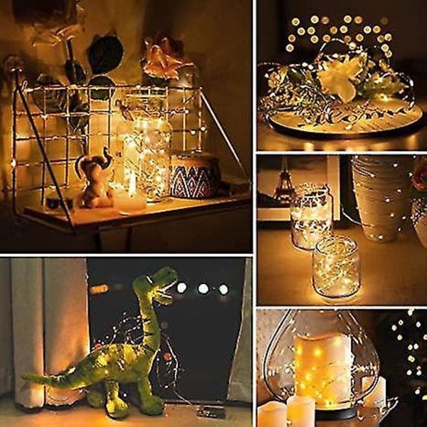 3 Pak Fairy Lights Timer Batteri Kobbertråd 30 LED Julelys