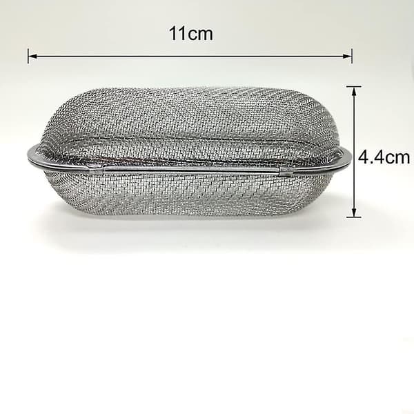 Teboll i Rostfritt Stål, Kryddinfuserare, Tesil, Krydddiffuser för Matlagning, Oval, Silver, 1 st