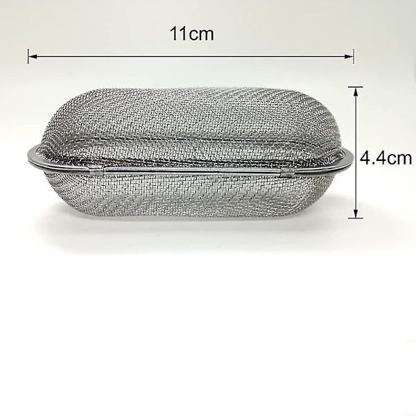 Teekule i rustfritt stål, krydderinfuser, te-sil, krydderdiffuser til matlaging, Ovalsilver1pcs