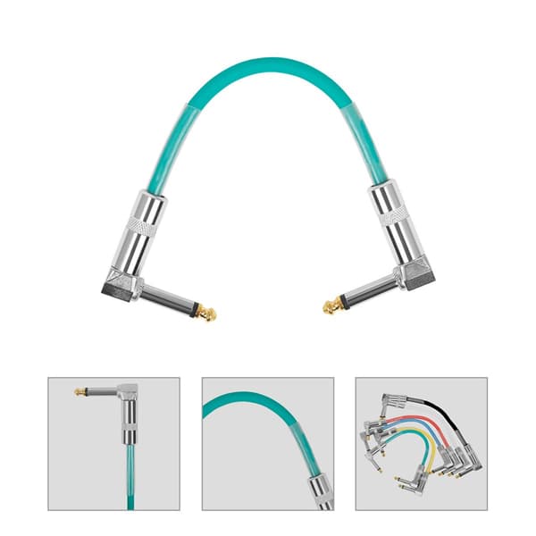 Gitarpedal Patchkabel 15 cm lengde Støyreduserende design 6,35 mm PVC- og metallkonstruksjon Rettvinklede kontakter