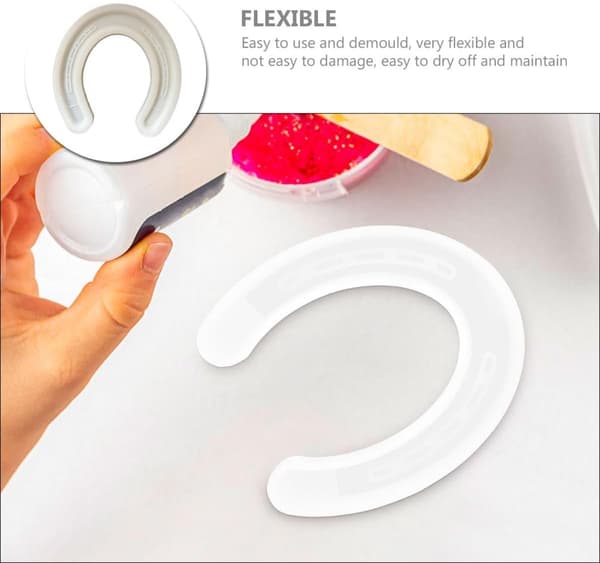 Hesteskoformet silikonform for DIY såpe- og stearinlysfremstilling, matkvalitets silikonvoksform