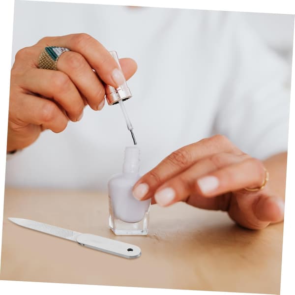 5 stk. dobbeltsidede neglefile i rustfrit stål til neglekunst, manicure, pedicureblok til trimning