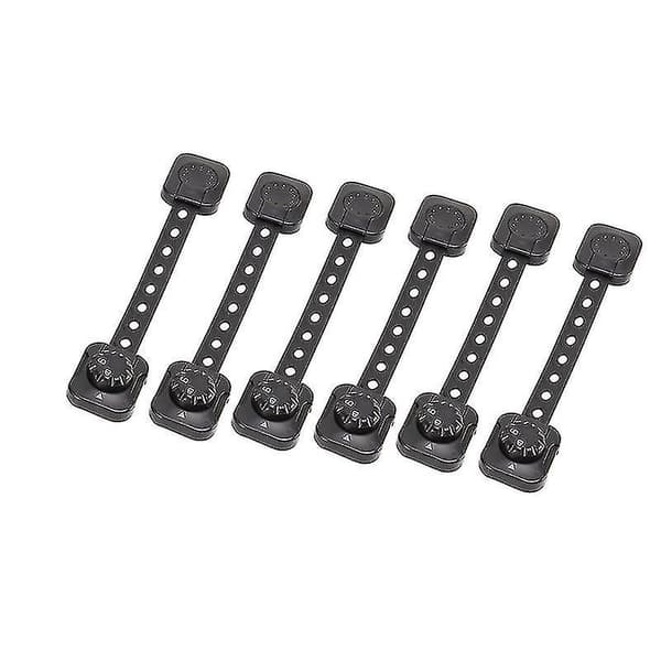 Barnsäkra säkerhetslås [svart], 6-pack barnsäkra skåplås