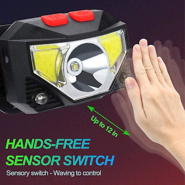 80 000 lm Tehokas LED-otsalamppu Sensori USB Latautuva Taskulamppu