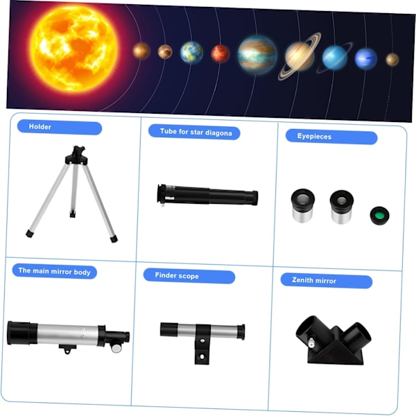 Astronomi Teleskop til Voksne Kompakt Refraktionskikkert til Stjernekiggeri og Fuglekiggeri