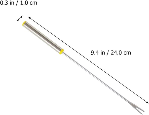 12 stk. ostefondugafler Fruktmatgaffel 24 cm rustfritt stål solid varmeisolerende håndtak