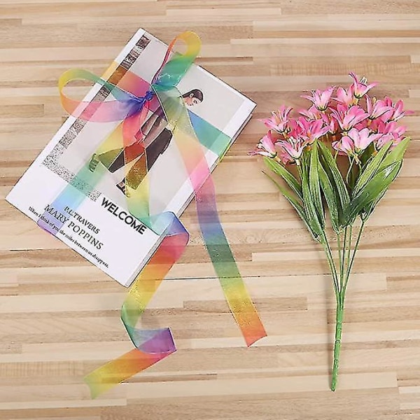 Organza Nastro 50 Yard Cucito Arcobaleno Shimmer Decor