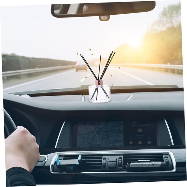 Glas Aromaterapi Flaska Reed Diffuser Set 200ml med 6 Svarta Rottingpinnar och Guldkork