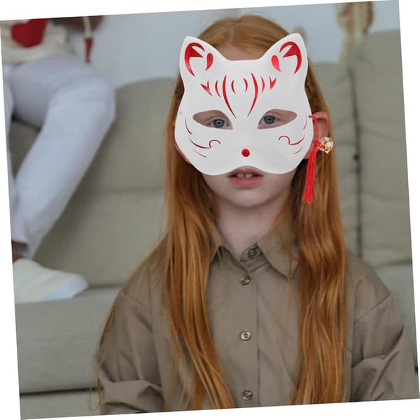 3 stk håndmalte dyremasker sett DIY blanke papirrev- og kattemasker